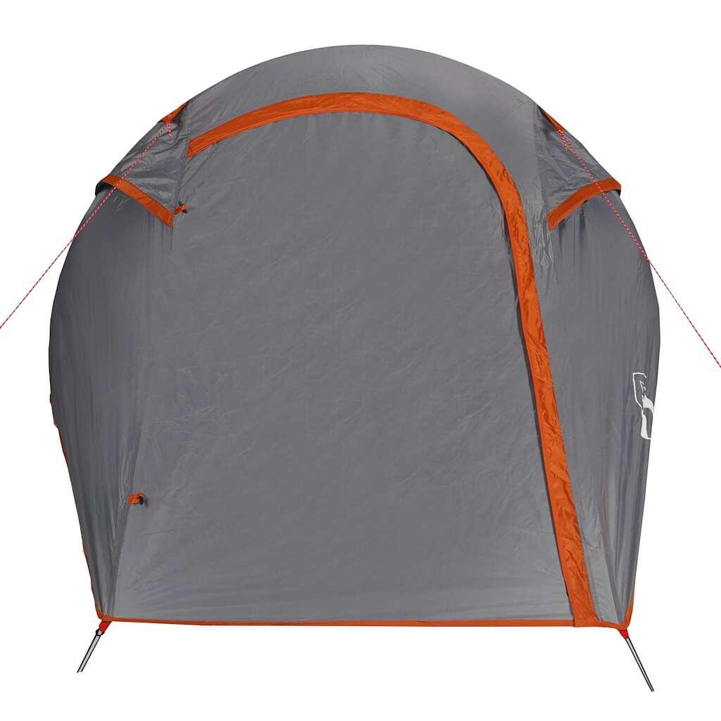 Tente tunnel VidaXL 3 personnes imperméable gris et orange 6/7