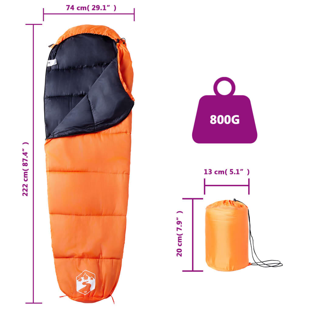 Saco de dormir tipo momia de camping para adultos 3 estaciones 5/6