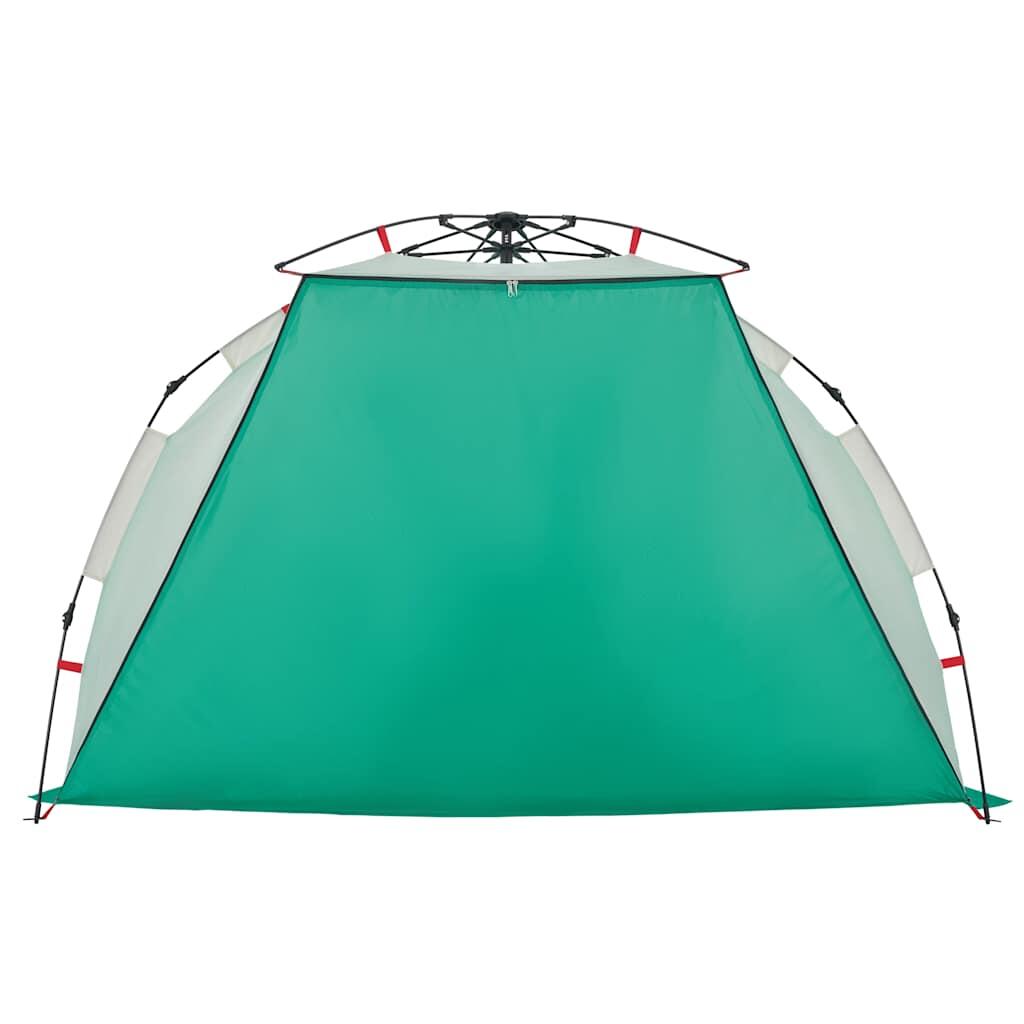 Tienda de playa VidaXL para 2 personas, impermeable, montaje rápido, verde mar 6/7