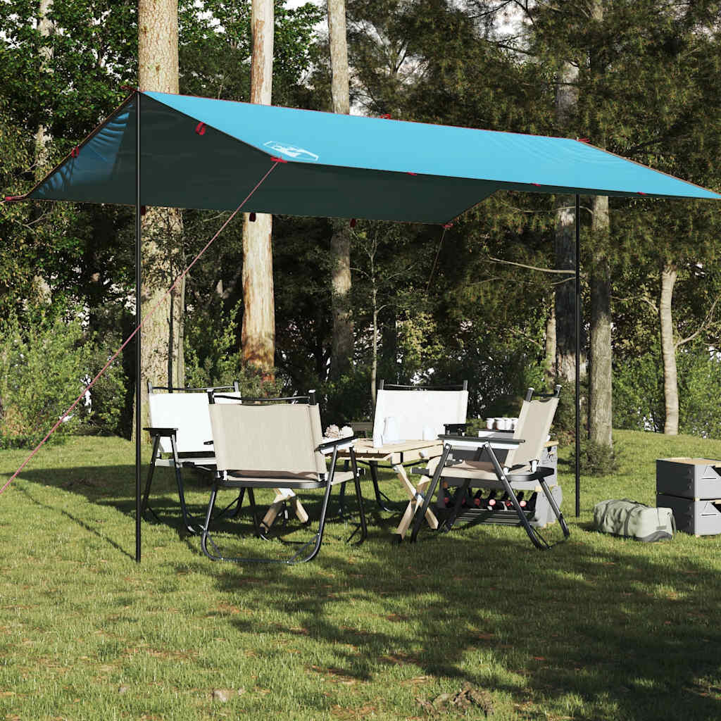 Robuuste en waterdichte kampeerluifel 400x294 cm in blauw 3/7
