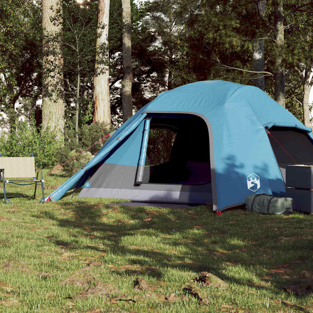 Tenda da campeggio vidaxl tenda a cupola blu 4 persone 4/7
