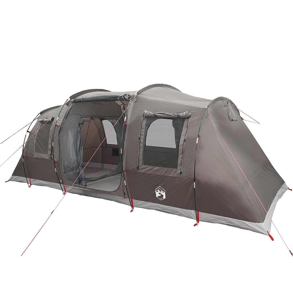 Tienda de túnel Vidaxl para 6 personas - Impermeable y marrón 5/7