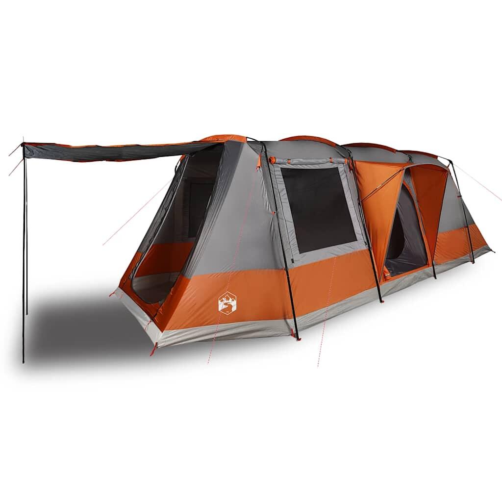 Tienda de túnel Vidaxl de 4 personas - Impermeable en gris y naranja 4/7