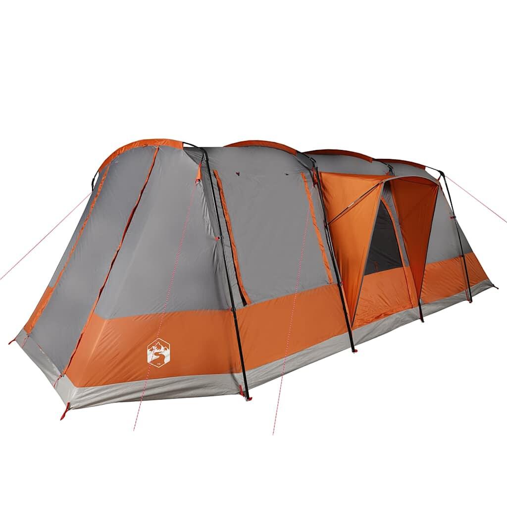 Tienda de túnel Vidaxl de 4 personas - Impermeable en gris y naranja 5/7