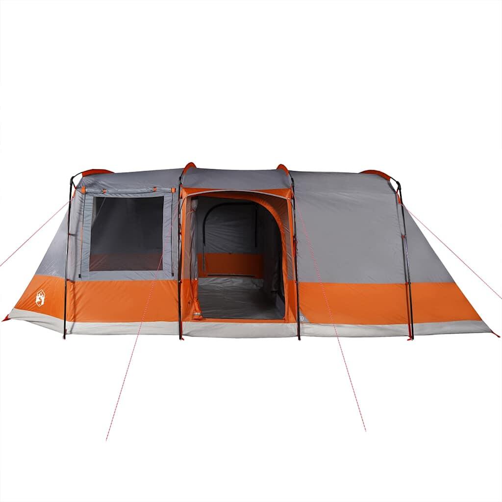 Tienda de túnel Vidaxl de 4 personas - Impermeable en gris y naranja 6/7