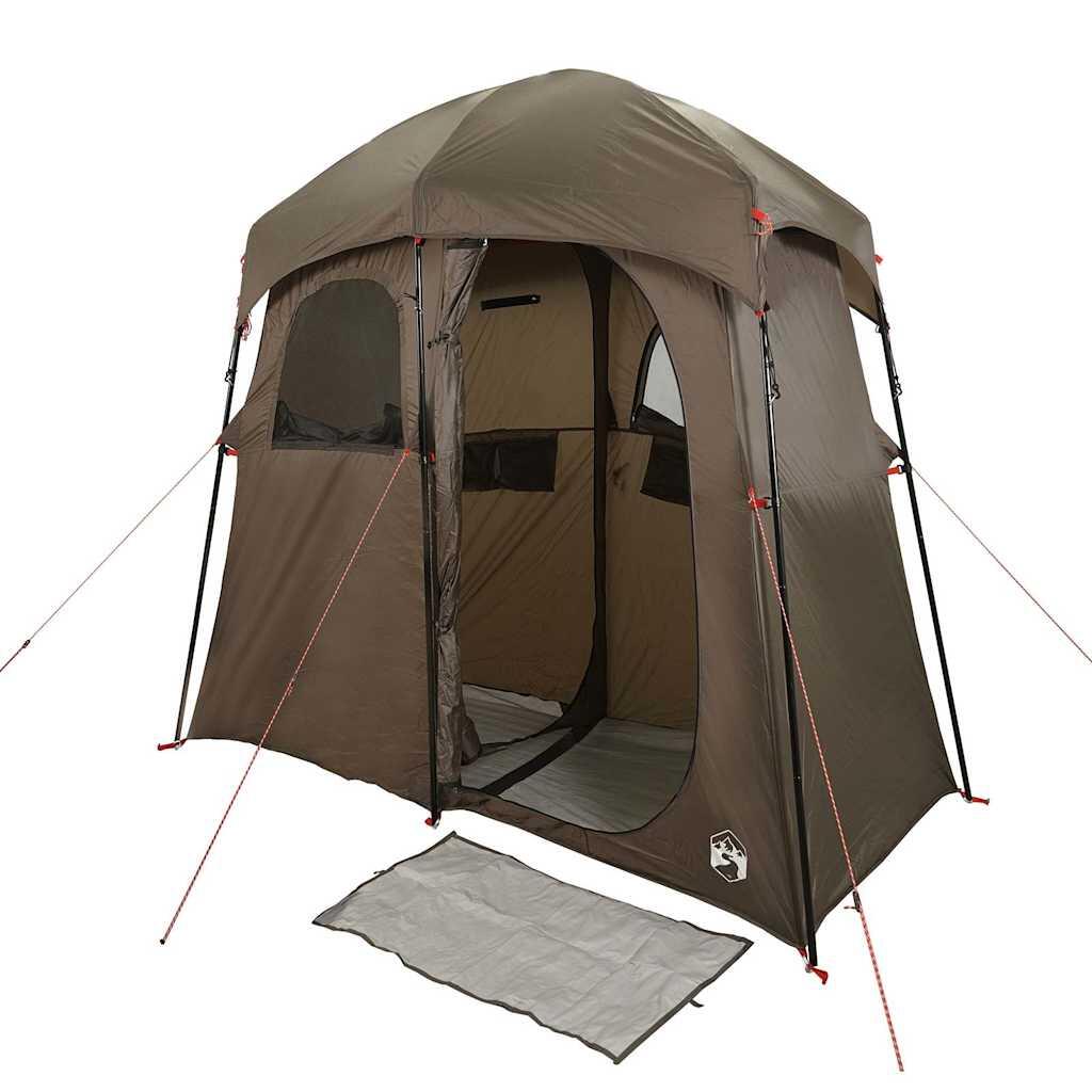 Tenda doccia impermeabile VidaXL per 2 persone marrone 4/7
