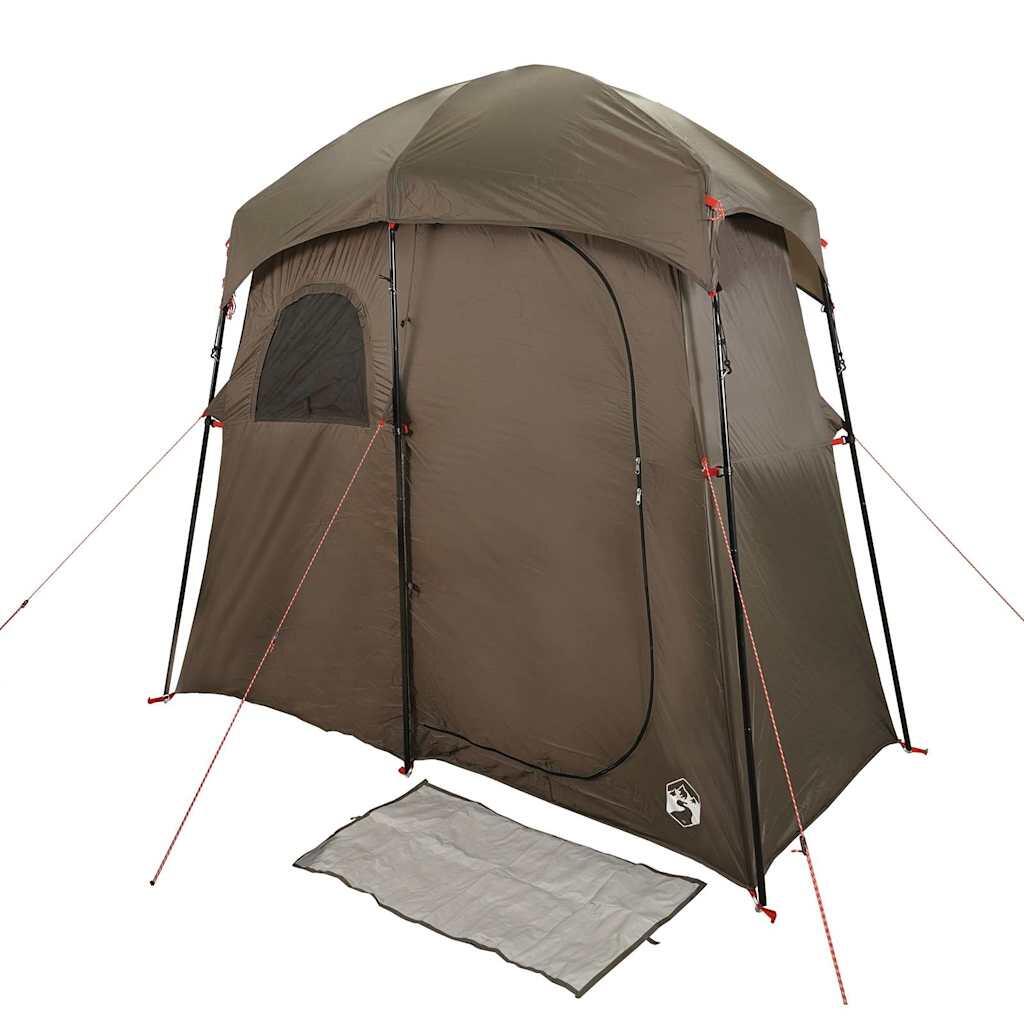 Tenda doccia impermeabile VidaXL per 2 persone marrone 5/7