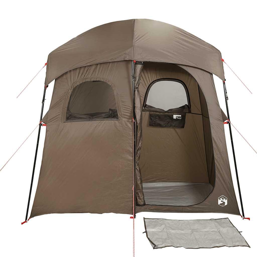 Tenda doccia impermeabile VidaXL per 2 persone marrone 6/7