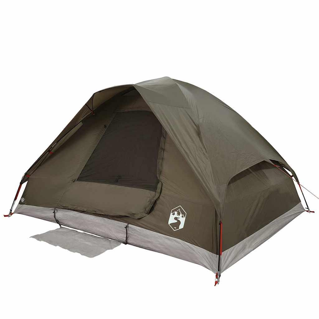 VidaXL tenda a cupola 6 posti impermeabile marrone 5/7