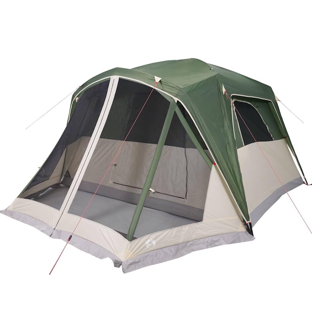 Tienda familiar Vidaxl con toldo - impermeable para 6 personas verde 5/7