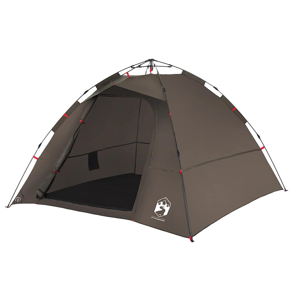 VidaXL 4-Persoons Tent met Snelle Montage in Bruin 4/7