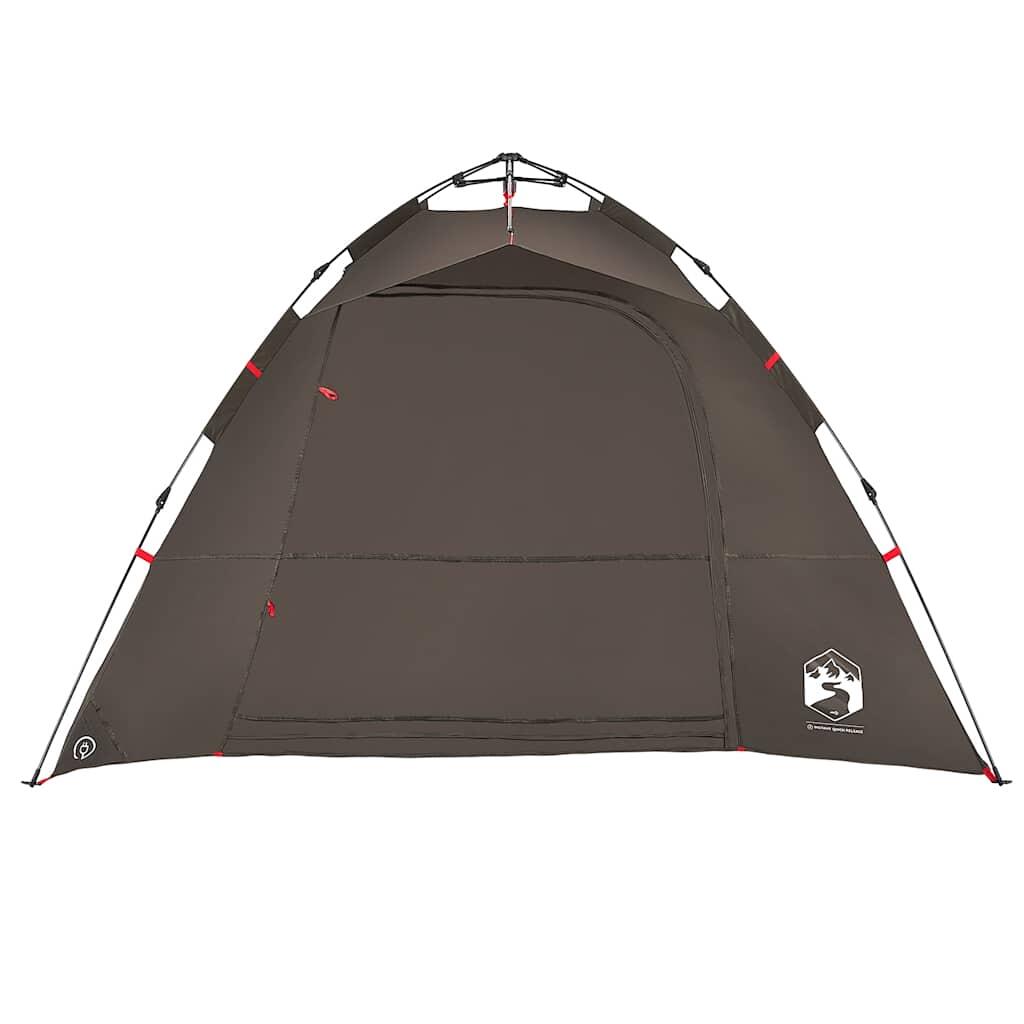 VidaXL 4-Persoons Tent met Snelle Montage in Bruin 5/7