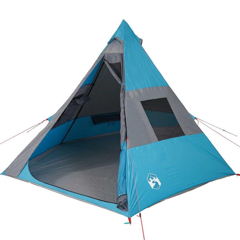 Cort tipi camping vidaXL albastru impermeabil pentru 7 persoane