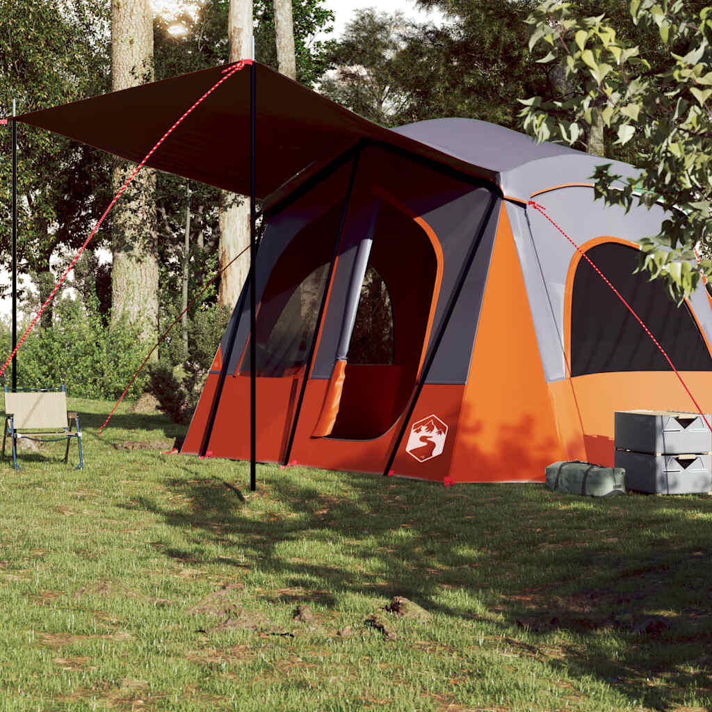 Tente VidaXL 5 personnes étanche gris et orange 4/7