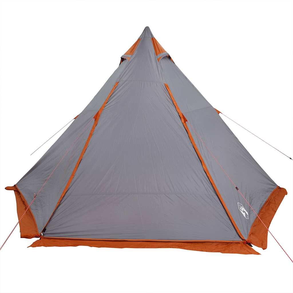 Tente tipi VidaXL 6 personnes imperméable gris et orange 6/7