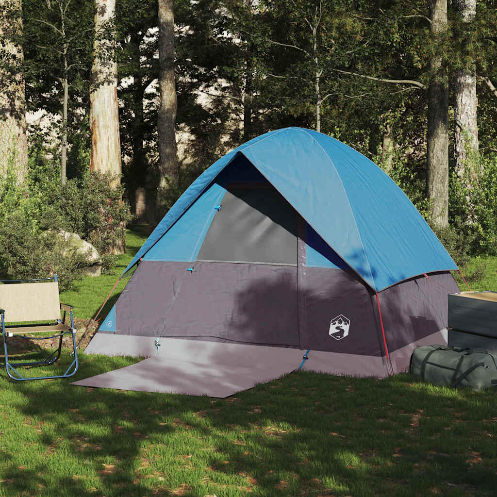 Tente Dome Vidaxl Imperméable pour 4 Personnes en Bleu 4/7