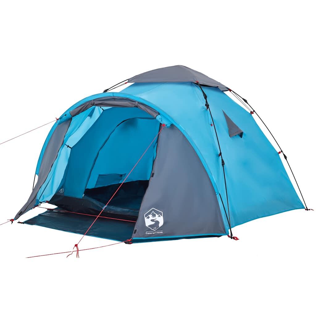 VidaXL Kuppelzelt für 3 Personen mit Schnellverschluss, blau 4/7