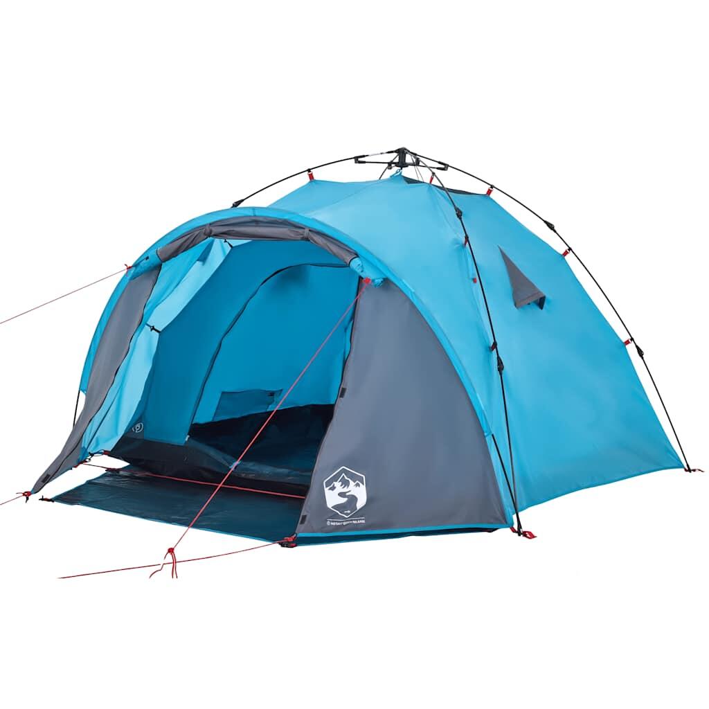 VidaXL Kuppelzelt für 3 Personen mit Schnellverschluss, blau 5/7
