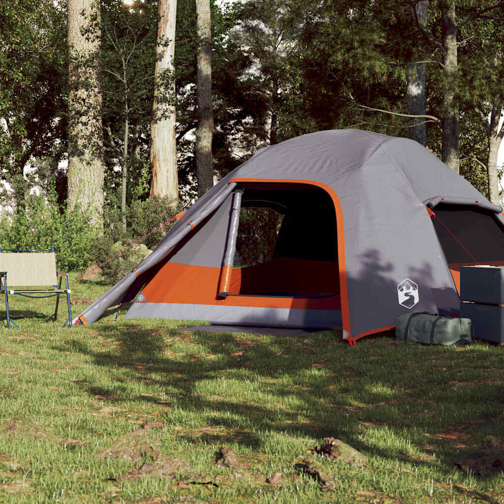 Tente dôme VidaXL 4 personnes imperméable grise 4/7
