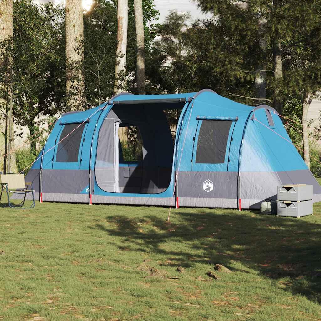 Tienda de túnel Vidaxl para 4 personas impermeable en azul 4/7