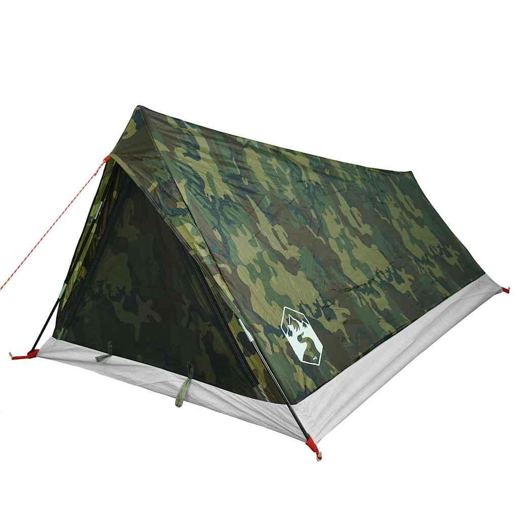 Tenda VidaXL impermeabile per 2 persone camouflage 5/7