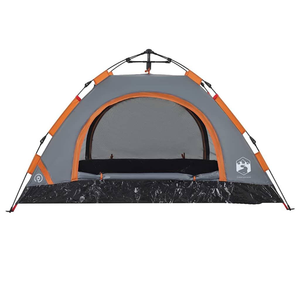 VidaXL 2-Person Fast Setup Tent in Gray and Orange 6/7