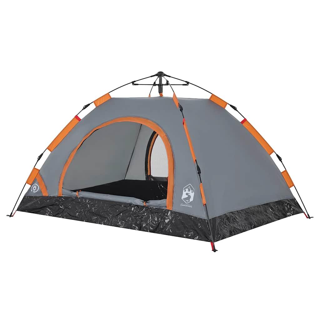 VidaXL 2-Person Fast Setup Tent in Gray and Orange 5/7