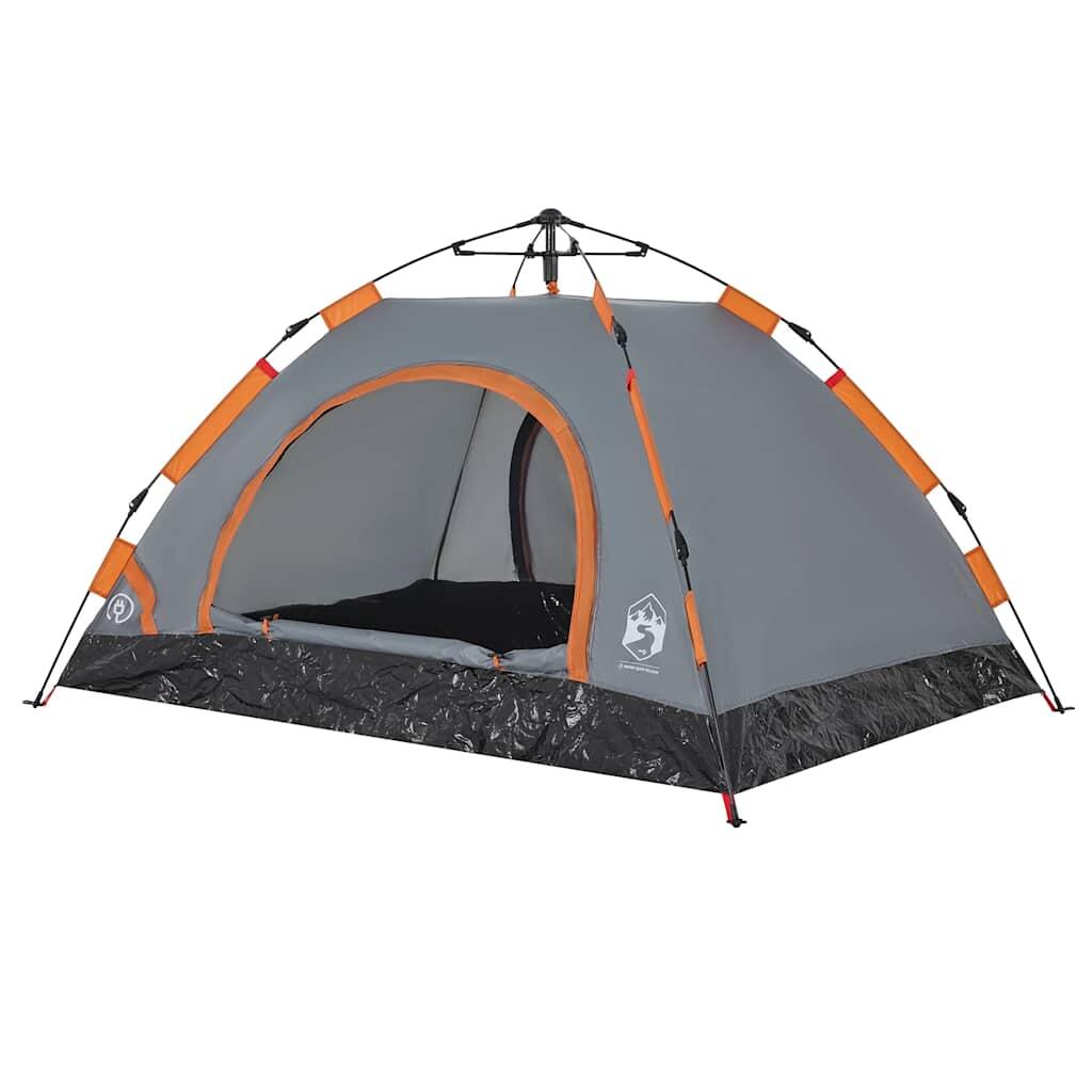 VidaXL 2-Person Fast Setup Tent in Gray and Orange 4/7
