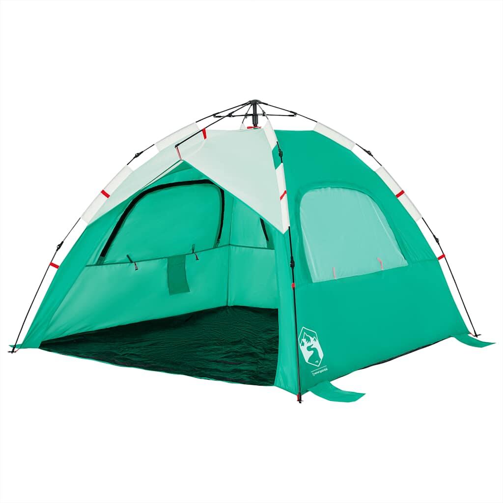 VidaXL Tente de plage 3 personnes imperméable montage rapide vert océan 4/7