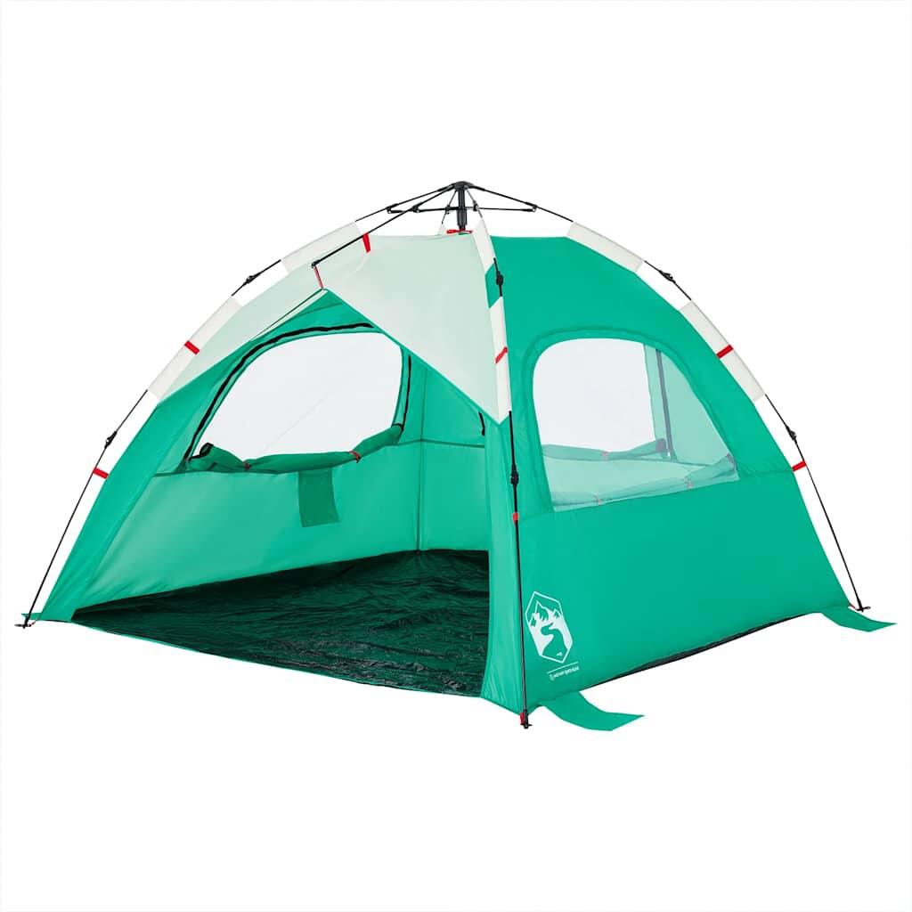 VidaXL Tente de plage 3 personnes imperméable montage rapide vert océan 5/7