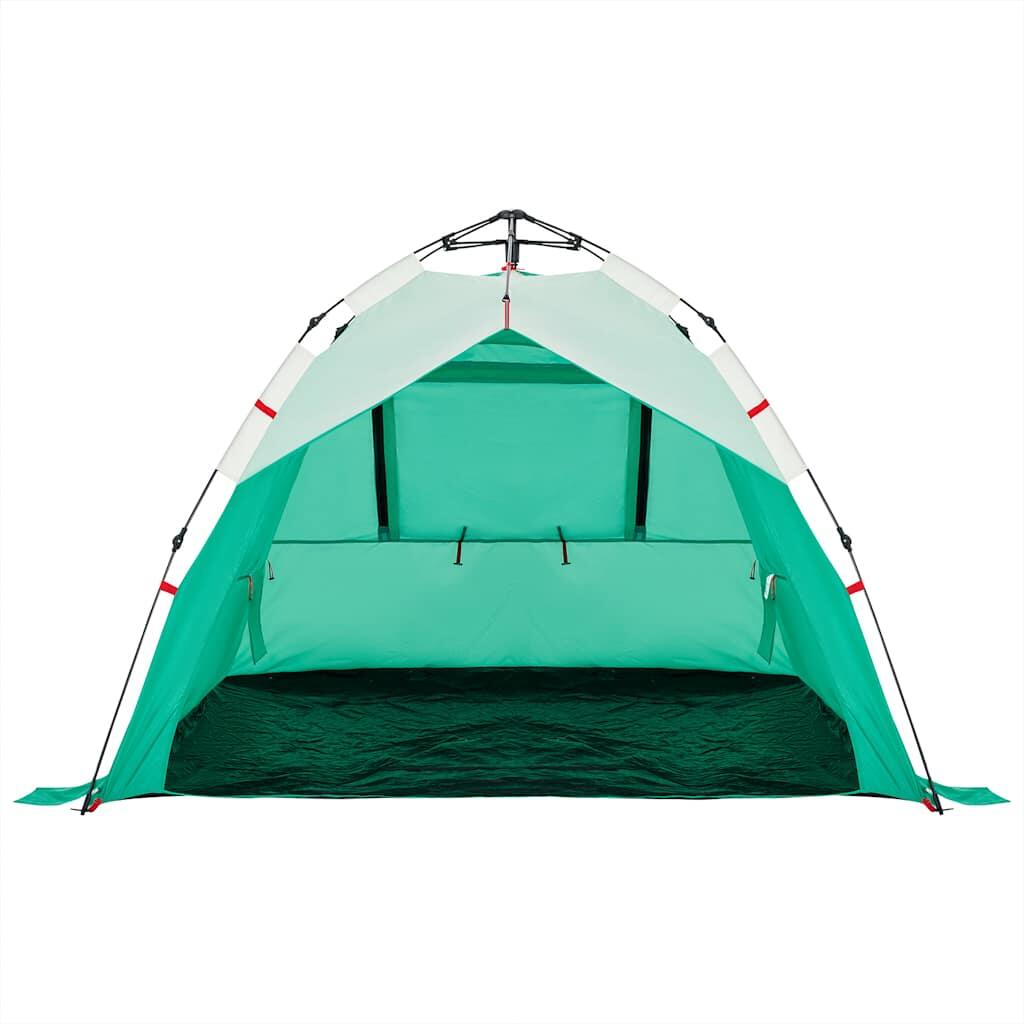 VidaXL Tente de plage 3 personnes imperméable montage rapide vert océan 6/7