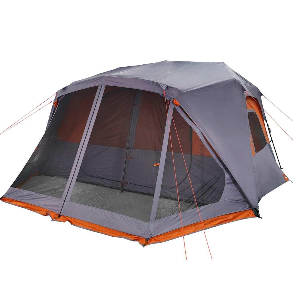 VidaXL Tente 10 Personnes - Étanche et Montage Rapide en Gris et Orange 6/7