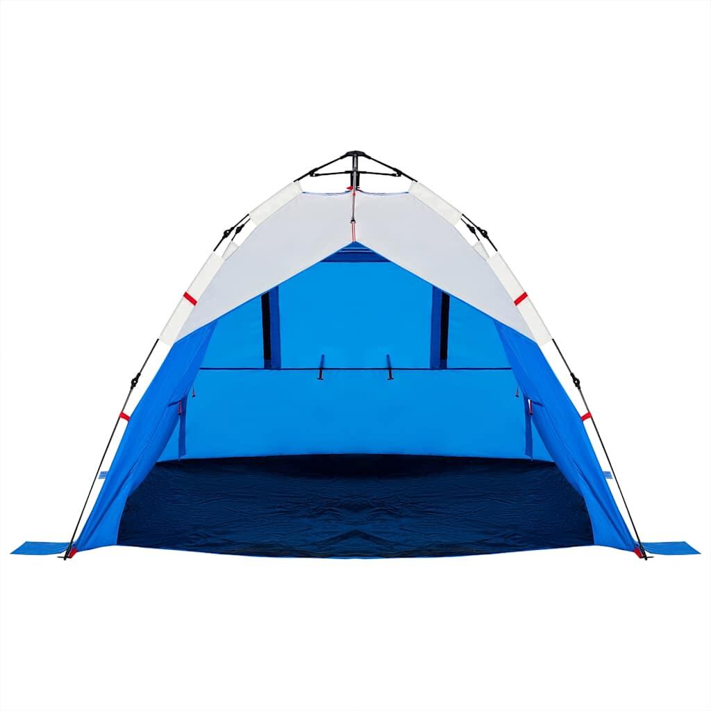 Tente de plage VidaXL 3 personnes, imperméable, ouverture rapide, bleu azur 6/7