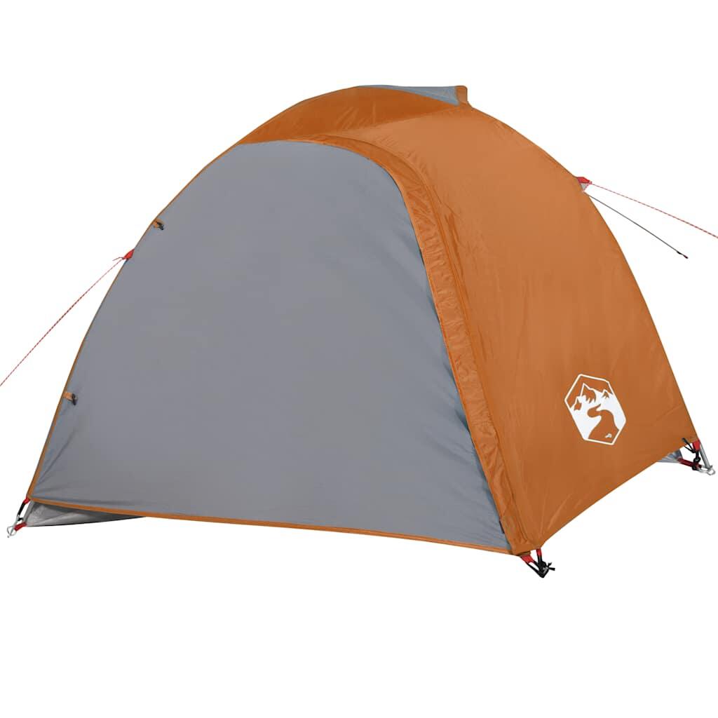 Vidaxl Tente Dôme 4 Personnes - Étanche Gris et Orange 6/7