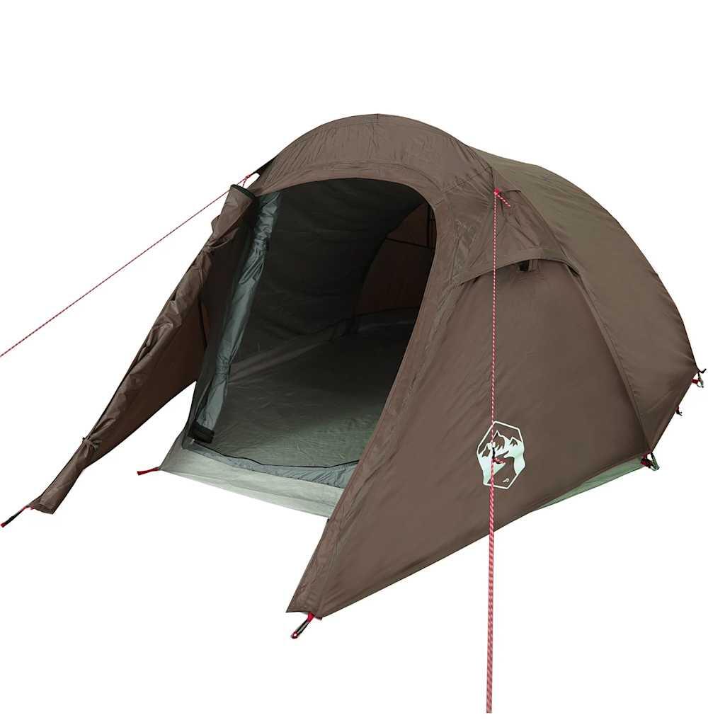 Tenda a tunnel VidaXL 3 persone impermeabile marrone 4/7