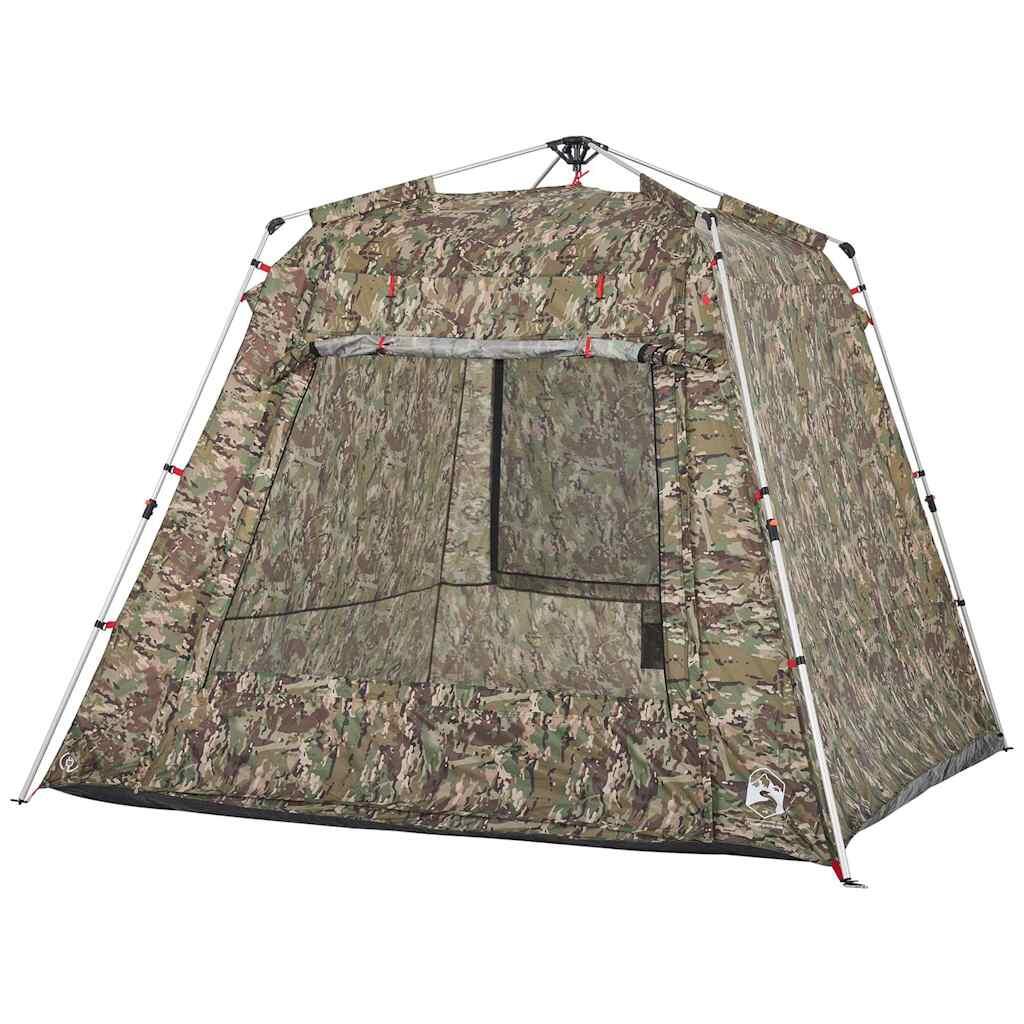 VidaXL 4-Personen Camouflage Zelt mit Schnellveröffentlichung 6/7