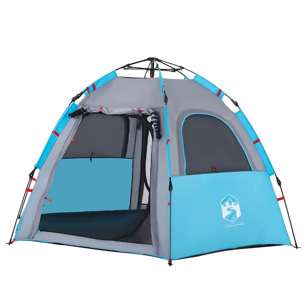 Vidaxl Tente de Camping 4 Personnes avec Système de Libération Rapide - Bleu 5/7