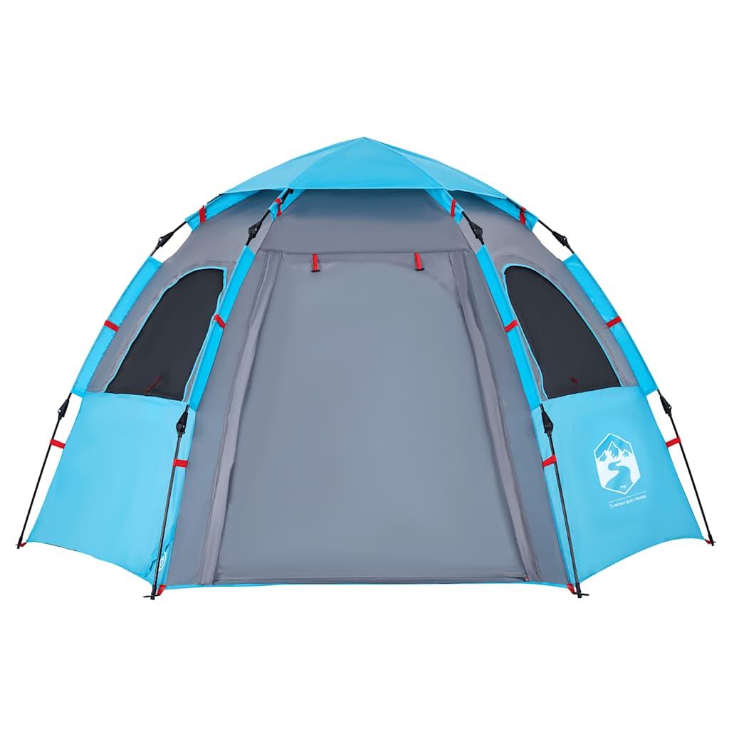 Vidaxl Tente de Camping 4 Personnes avec Système de Libération Rapide - Bleu 6/7
