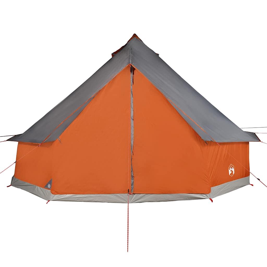 Tente tipi VidaXL 10 personnes imperméable gris et orange 6/7