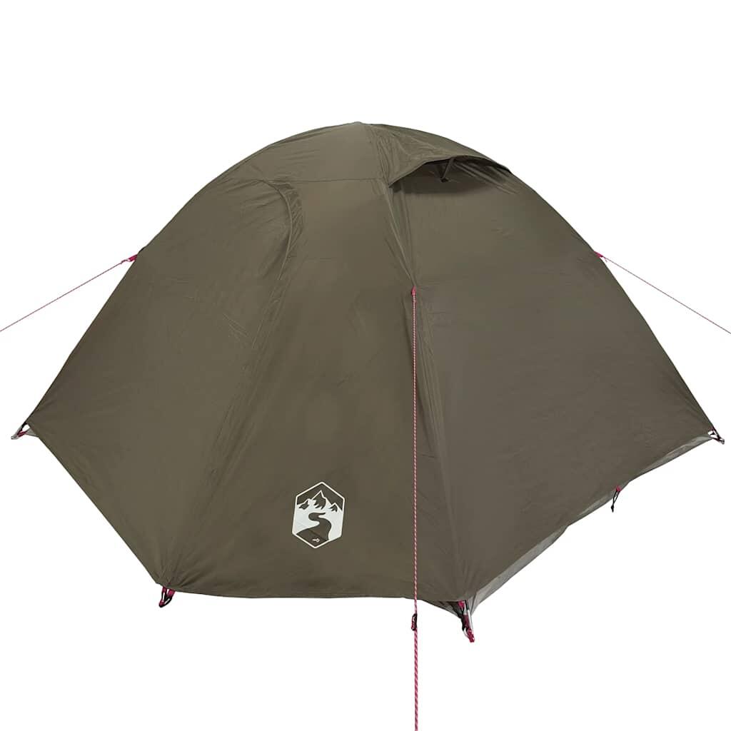 Tenda a cupola impermeabile VidaXL per 3 persone marrone 5/7