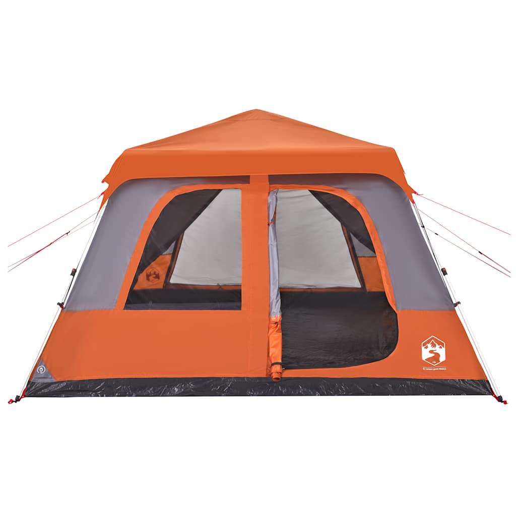 Tente Dome Vidaxl 10 Personnes avec Libération Rapide en Gris et Orange 6/7