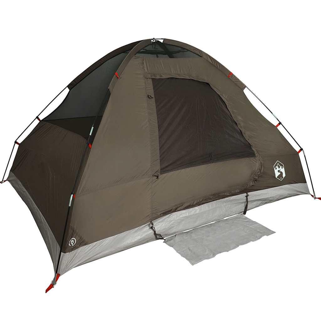VidaXL Tenda a cupola 2 persone impermeabile marrone 5/7
