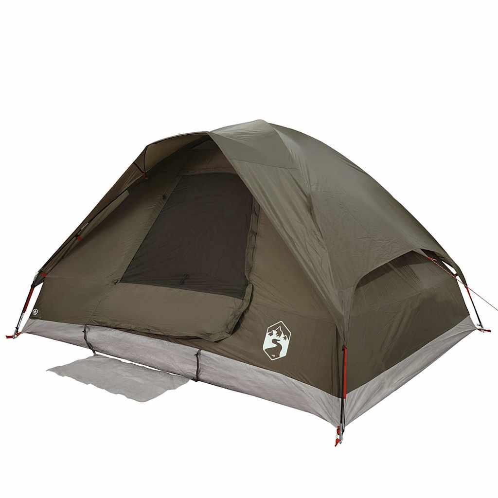 VidaXL Tenda a cupola 2 persone impermeabile marrone 6/7