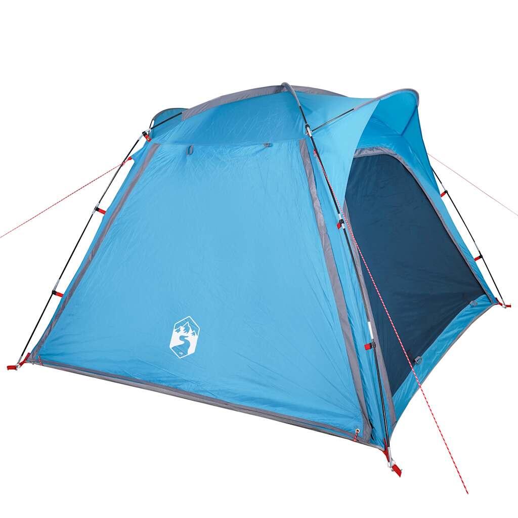 VidaXL 4-Personen Wasserdichte Zelt mit Schnellaufbau Blau 6/7