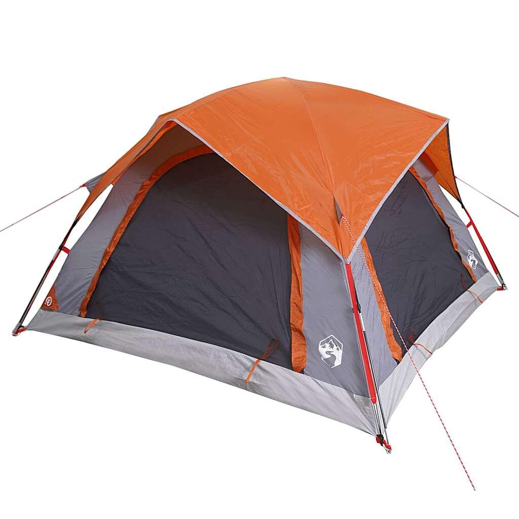 Tente Vidaxl Étanche pour 4 Personnes en Gris et Orange 5/7