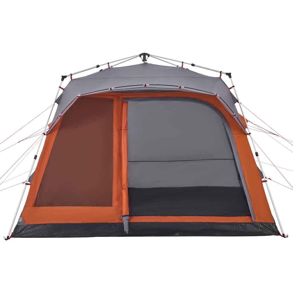 Tente familiale VidaXL 7 personnes ouverture rapide gris/orange 6/7
