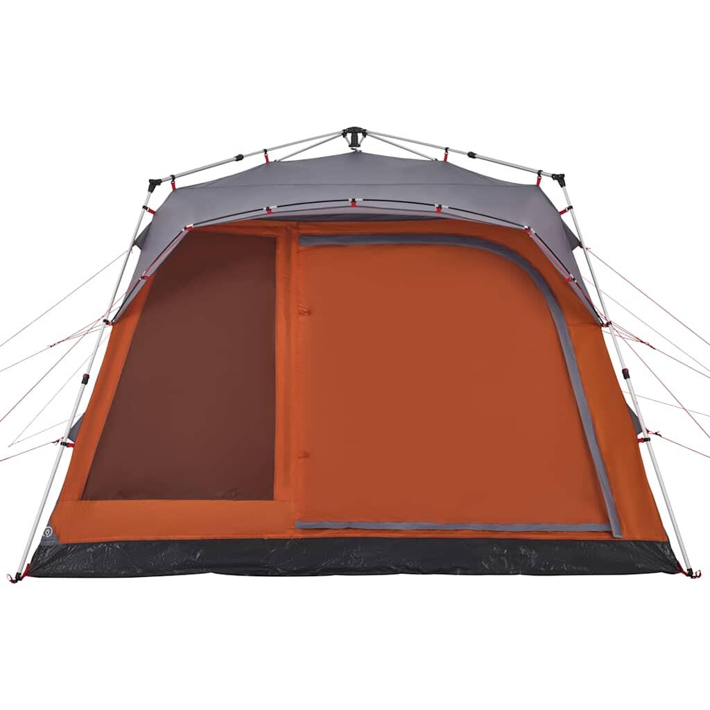 Tente familiale VidaXL 7 personnes ouverture rapide gris/orange 5/7