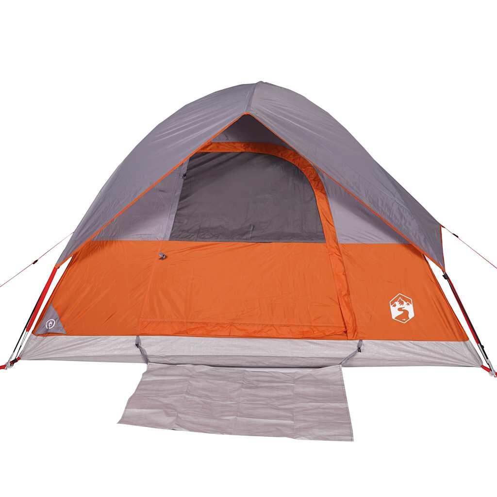 Vidaxl Tente Dôme Étanche 4 Personnes en Gris et Orange 6/7