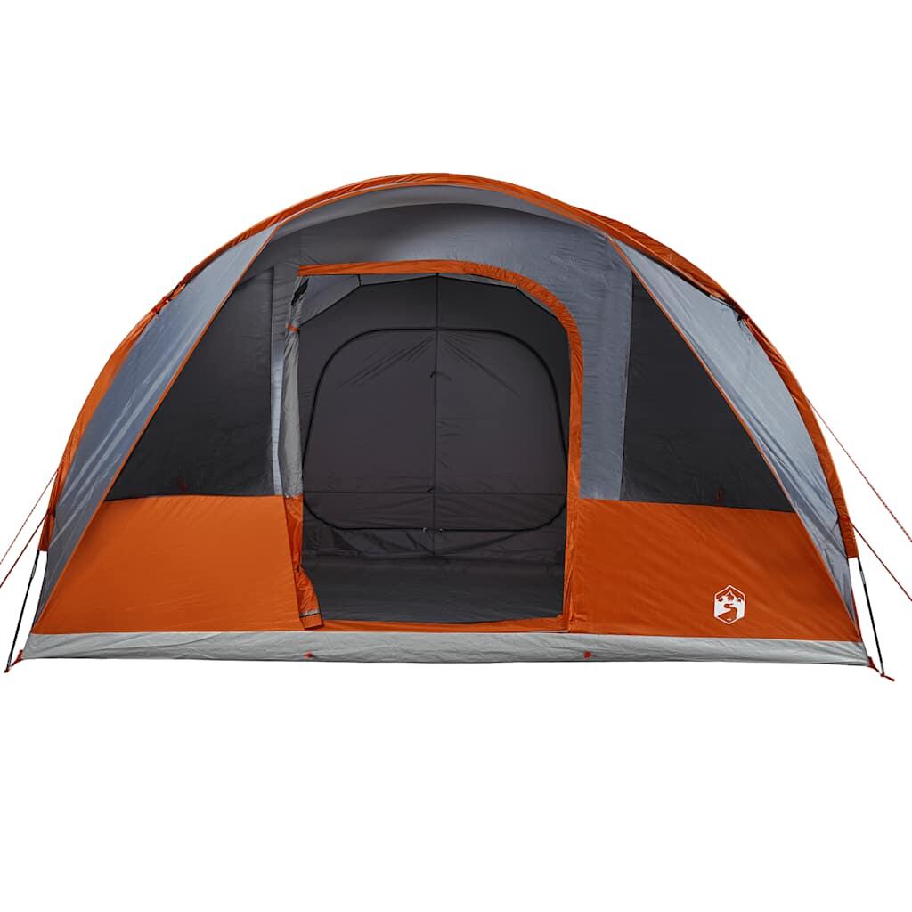 Tienda de túnel impermeable Vidaxl para 5 personas en gris y naranja 6/7