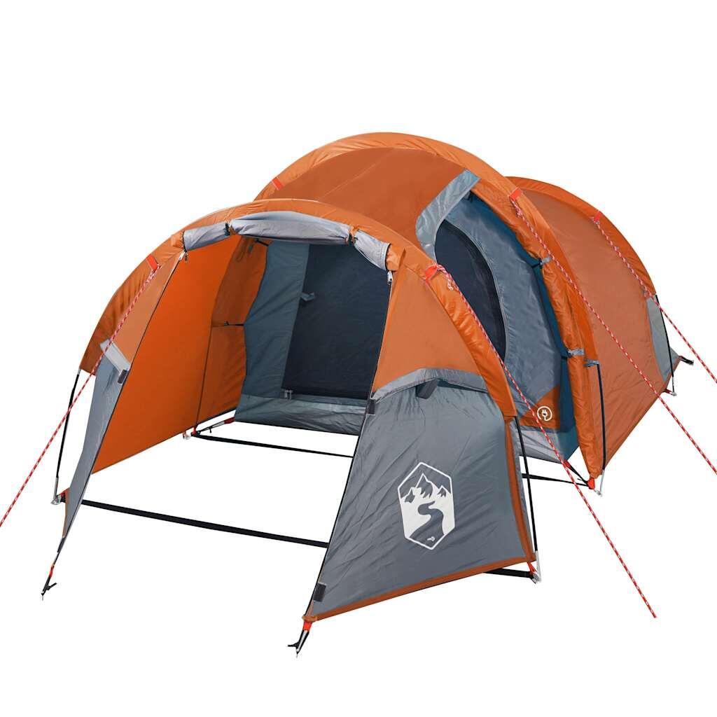 Tente Tunnel Vidaxl 3 personnes imperméable en orange 4/7